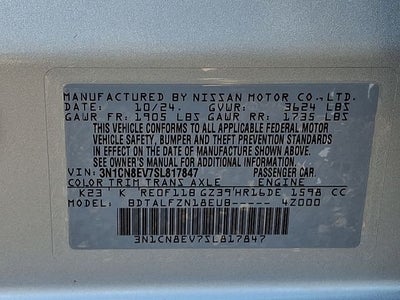 2025 Nissan Versa 1.6 SV