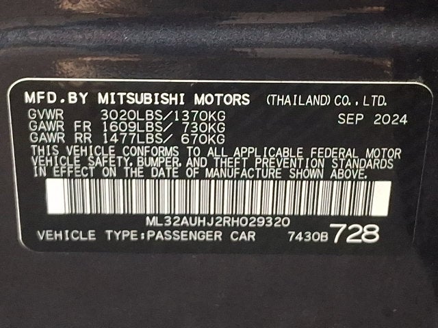 2024 Mitsubishi Mirage ES