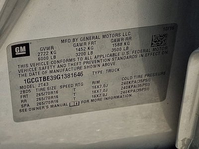 2016 Chevrolet Colorado Work Truck