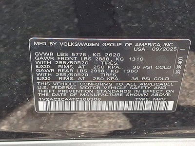 2026 Volkswagen Atlas Cross Sport 2.0T SEL R-Line Black