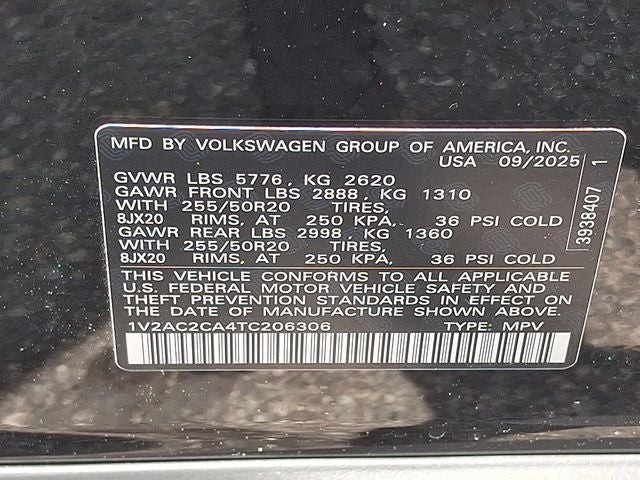 2026 Volkswagen Atlas Cross Sport 2.0T SEL R-Line Black