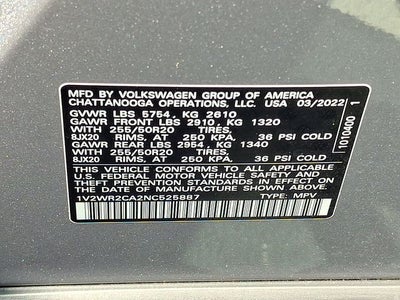 2022 Volkswagen Atlas 3.6L V6 SE w/Technology