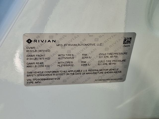 2025 RIVIAN R1S Adventure