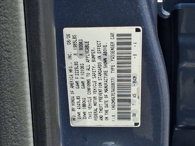 2007 Honda Accord Sdn EX
