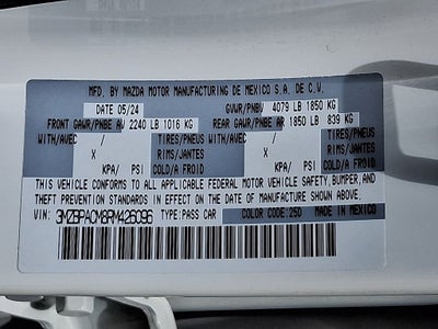2024 Mazda Mazda3 2.5 S Preferred Package Base
