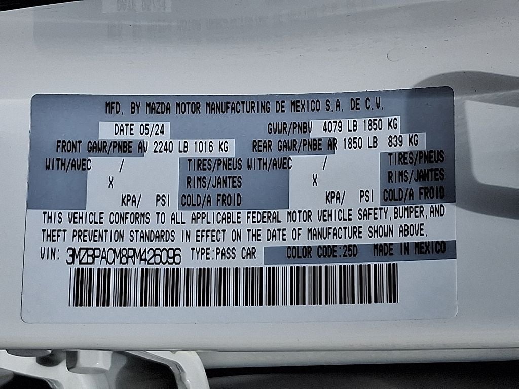 2024 Mazda Mazda3 2.5 S Preferred Package Base